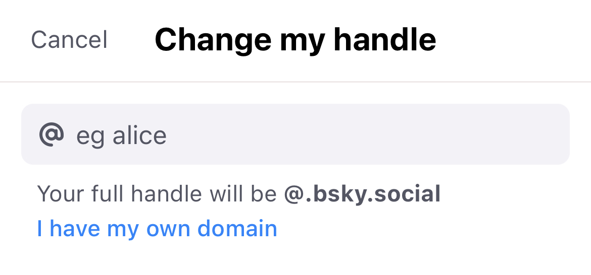 Change my handle settings